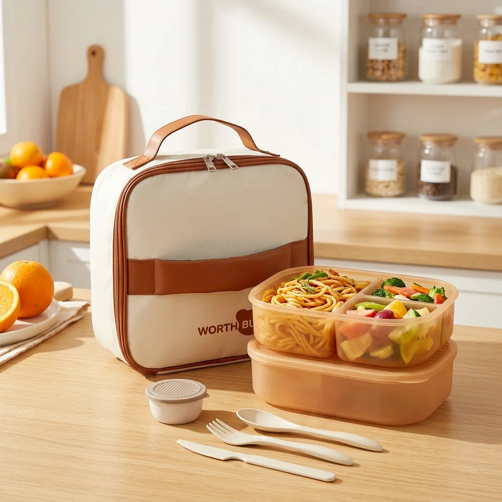 Food Storage With Dividers - Caixa de almoço de plástico removível,