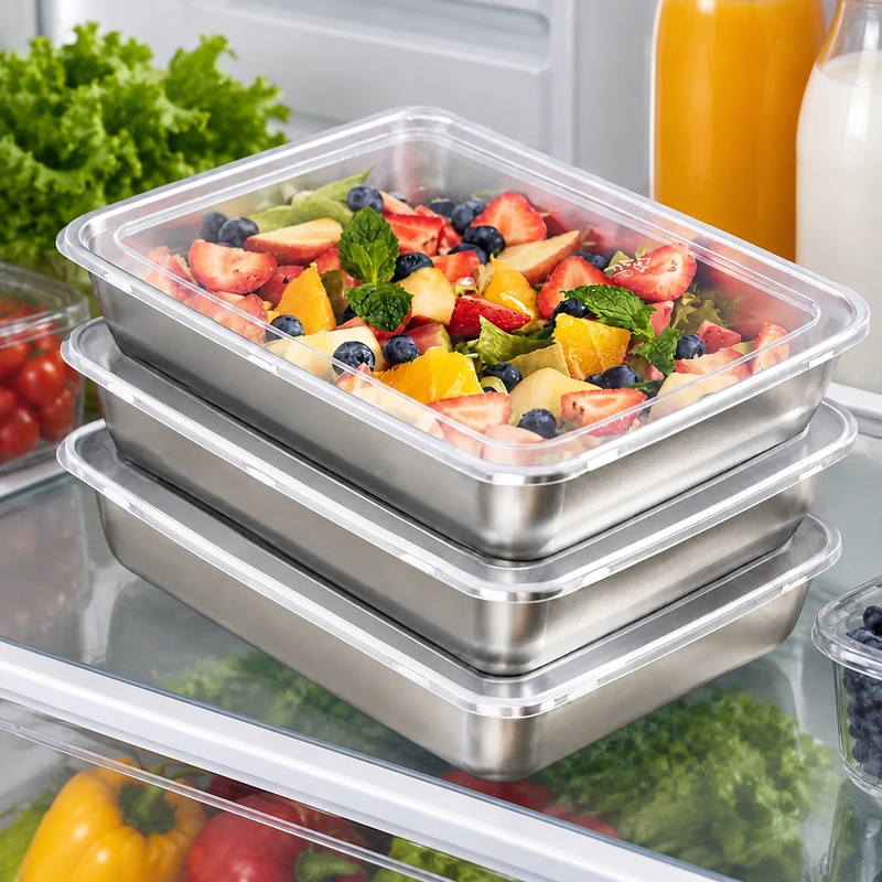 Food Storage Meals - Conjunto de 3 recipientes de aço
