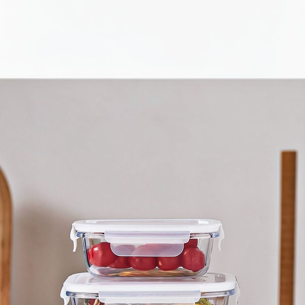 Food Storage With Dividers - Caixa de almoço de vidro, adequada