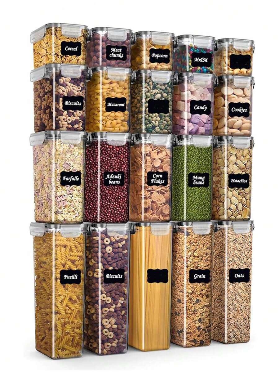 Food Storage Labels - Conjunto de 24 recipientes herméticos para