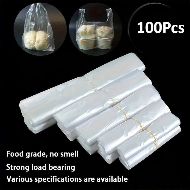 Food Storage Bag - 100 Peças de Sacos Plásticos Transparentes