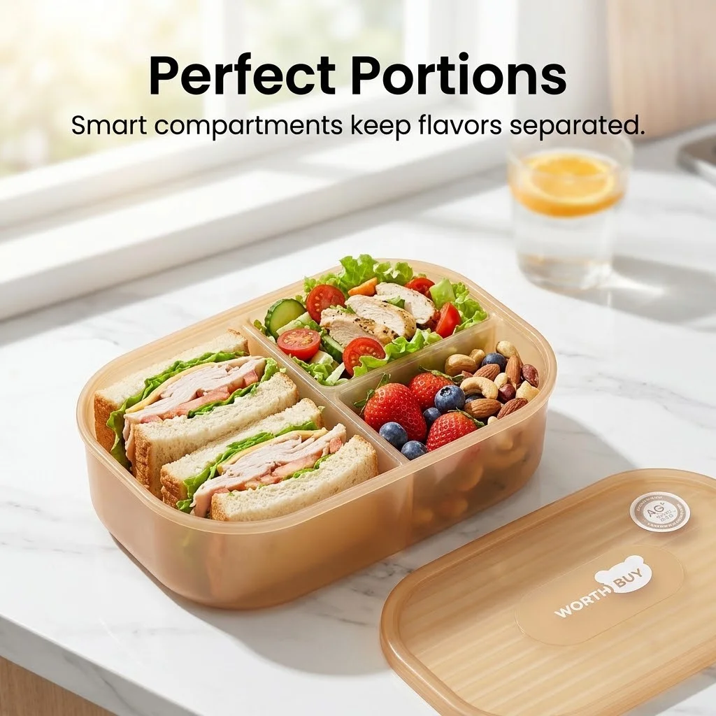 Caixa de almoço de plástico re - Food Storage With Dividers avaliação e preço